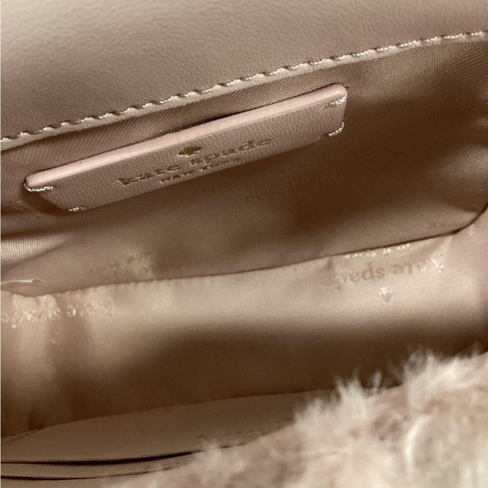 Kate Spade Carey and Quilted Pink Faux Fur Bag NWT Gold chain accent - Picture 6 of 6